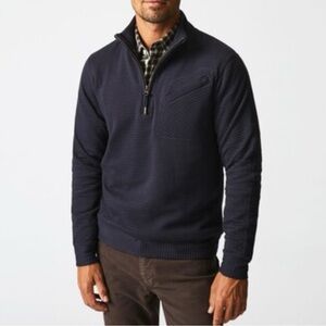 BILLY REID Quilted Half Zip Ribbon‎ Striped Pullover Lightweight Cotton MEDIUM